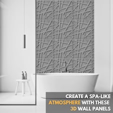NOVECRAFTO Geometric 3D Wall Panels – 6 Sheets Covering 1.5 sqm (16.15 sqft) – Decorative PVC Panels 50x50cm – Modern Geometric Line Design Grey thumbnail 10