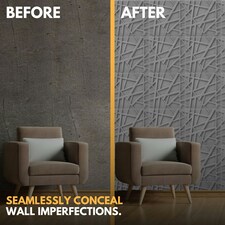 NOVECRAFTO Geometric 3D Wall Panels – 6 Sheets Covering 1.5 sqm (16.15 sqft) – Decorative PVC Panels 50x50cm – Modern Geometric Line Design Grey thumbnail 6