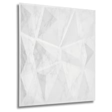 NOVECRAFTO Geometric Diamond 3D Wall Panels – 6 Sheets Covering 1.5 sqm (16.15 sqft) – Matte PVC Cladding Panels 50x50cm Diamond Design Light Grey Marble