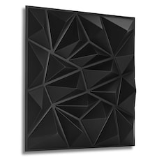 NOVECRAFTO Diamond Effect 3D Wall Panels – 6 Sheets Covering 1.5 sqm (16.15 sqft) – Matte Interior PVC Cladding Tiles – 19.6"x19.6" Diamond Design Black