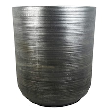47cm x 41cm Coya Silver Ridged Planter Extra Large Composite Plant Pot
