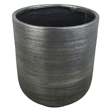 47cm x 41cm Coya Silver Ridged Planter Extra Large Composite Plant Pot thumbnail 3