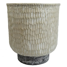 32cm x 29cm Brushed Gold Stone Effect Planter Composite Plant Pot