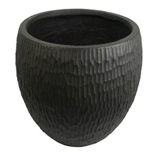 43cm Inoke Embossed Large Grey Composite Planter Plant Pot thumbnail 3