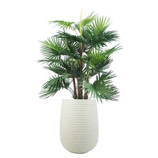 41cm x 30cm Mikos Large Ridged Composite Planter - Stone Colour thumbnail 2