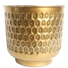 20cm Gold Honeycomb Metal Planter by Leaf