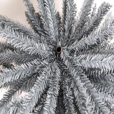 Artificial Flocked Slim Christmas Frosty Green Pencil Tree Home Decorations with Pointed Tips and Metal Stand | Green | Green | 7ft thumbnail 7