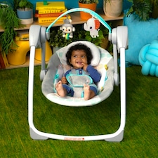 Bright Starts Whimsical Wild Portable Compact Automatic Baby Swing with Music Newborn+ thumbnail 2