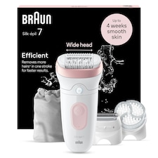 Braun Silk-épil 7, Epilator For Easy Hair Removal, Lasting Smooth Skin, 7-060, White/Flamingo