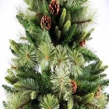 6FT Californian Boulder Bushy Look Luxurious Forest Green Artificial Christmas Tree Pine Cones Hinged Branches | Green | Green thumbnail 5