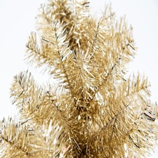 4FT Artificial Christmas Tree Champagne Gold Shiny Tinsel Tips Bushy Look Luxurious | Gold | Gold thumbnail 9
