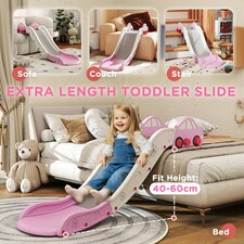 AIYAPLAY Kids Slide for Bed, Sofa, Easy to Assemble, Pink thumbnail 3
