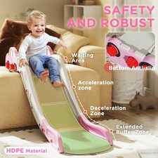 AIYAPLAY Kids Slide for Bed, Sofa, Easy to Assemble, Pink thumbnail 4