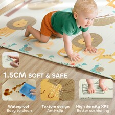AIYAPLAY Baby Play Mat, Double Sided Crawling Mat, Animal Theme thumbnail 5