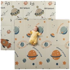 AIYAPLAY Baby Play Mat, Foldable Activity Playmat, Astronaut & Planet Theme