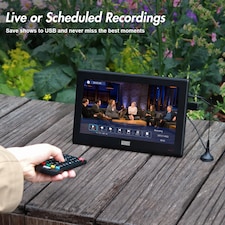 10 Inch Portable Freeview TV & Multimedia Player, USB PVR Recording, EPG, Subtitles - Battery or Mains Powered - August DA100D thumbnail 4