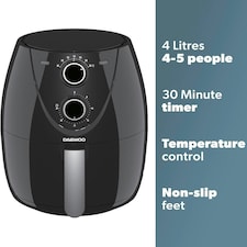Daewoo Medium Compact 4L Air Fryer Bake Roast Grill 200° & 30min Timer Serves 5 thumbnail 2