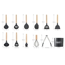 Living and Home 11-piece Silicone Kitchen Utensil Set for Nonstick Cookware thumbnail 3