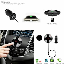 Aquarius Round Bluetooth FM Transmitter MP3 Player & USB Charger & Hands Free Calling
