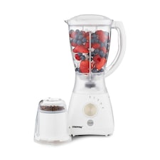 GEEPAS 550W 2 in 1 Food Jug Blender with 1.5L BPA Free Jar | White