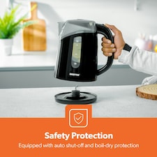 GEEPAS 650W 2 Slice Bread Toaster & 2200W Illuminating Electric Kettle Combo Set,Black thumbnail 5