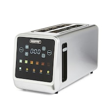 GEEPAS 5-in-1 DIGITAL 4 Slice Long Slot Toaster | 1450W Silver | Silver