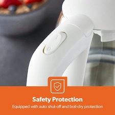 GEEPAS Electric Kettle 4 Slice Bread Toaster & Microwave Set| Whute | White thumbnail 9