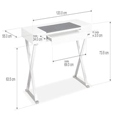 Centurion Supports ADONIS Gloss White and Chrome Ergonomic Home Office Luxury Computer Desk | White | Silver thumbnail 2