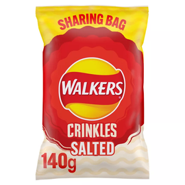 Walkers Crinkles Simply Salted Sharing Bag Crisps 140g - Image 1