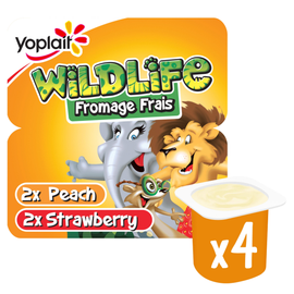 Wildlife Kids Strawberry & Peach Yoghurt Pots 4 x 85g - Image 1