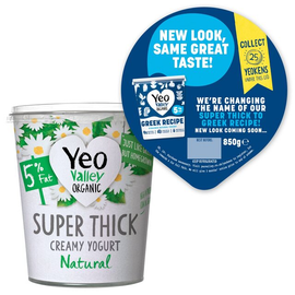 Yeo Valley Organic Greek Recipe 5% Strained Natural Yogurt thumbnail 2